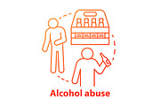 Alcohol abuse concept icon