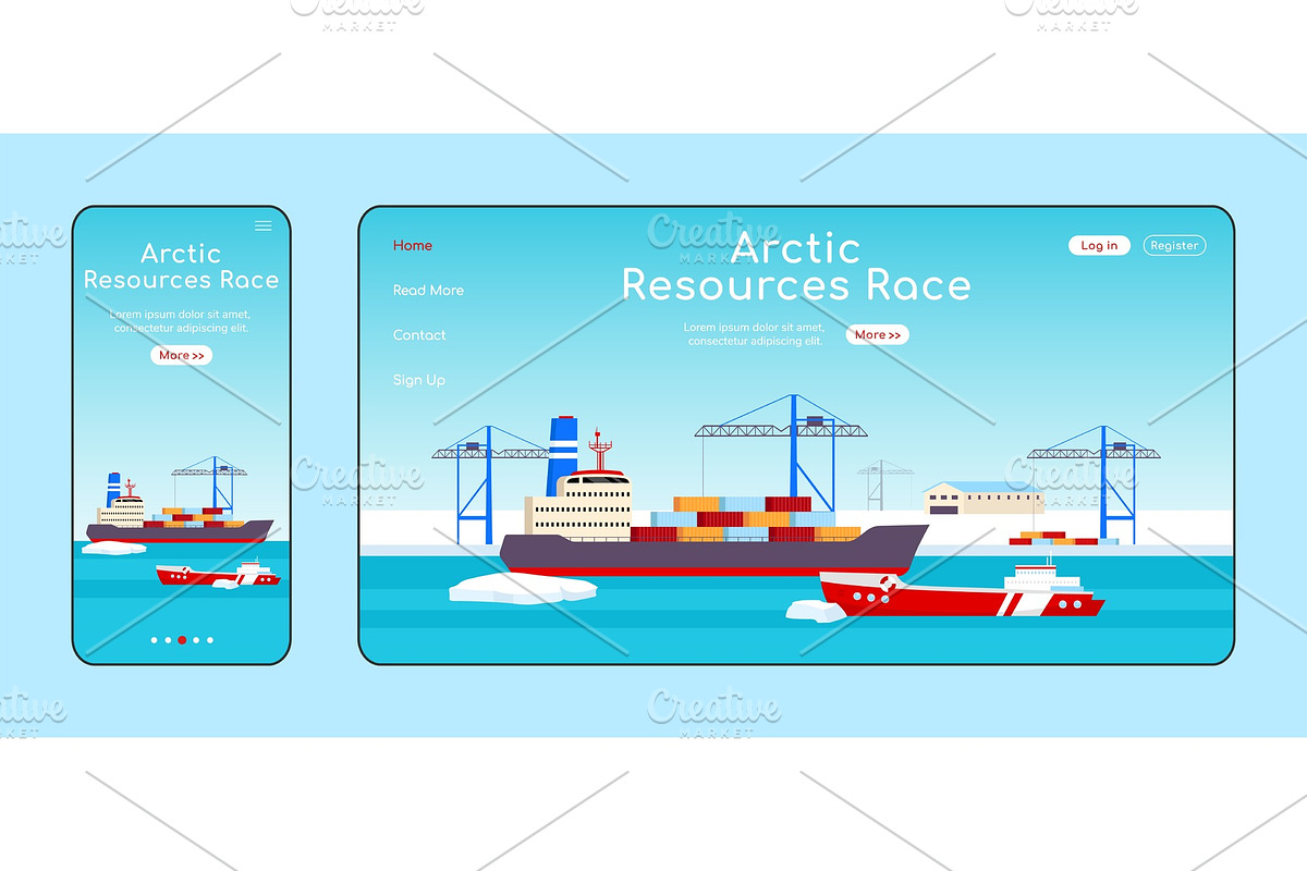 Arctic resources race landing page in Landing Page Templates - product preview 8