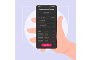 Bitcoin trading smartphone interface