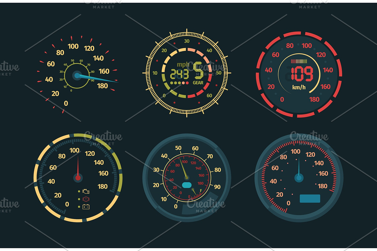 speedometer. transport measurements in Illustrations - product preview 8