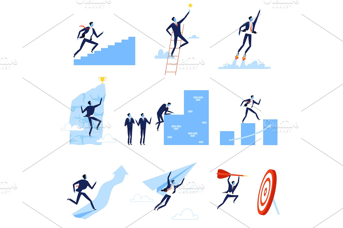 Successful Businessmen Overcoming in Illustrations - product preview 8