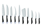 Set of butcher meat knives for