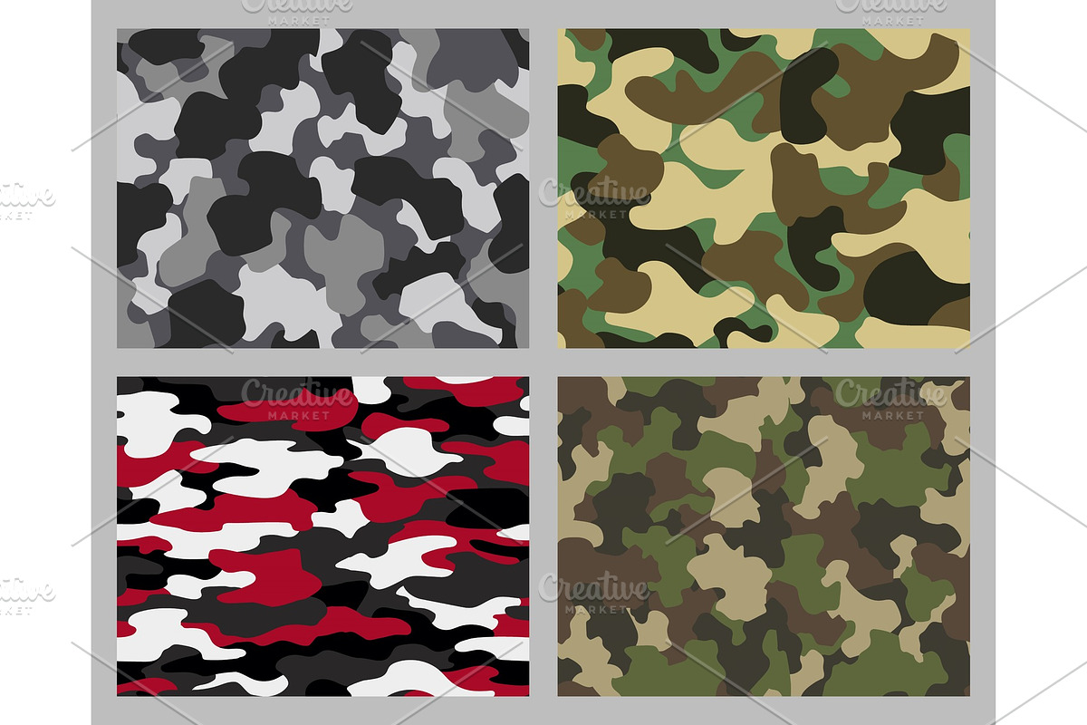 Set of camouflage seamless in Textures - product preview 8