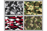 Set of camouflage seamless
