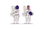 Male astronaut with helmet