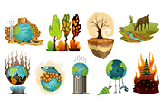 Collection of earth global