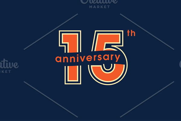 15 years anniversary vector logo