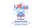 Product launch events concept icon