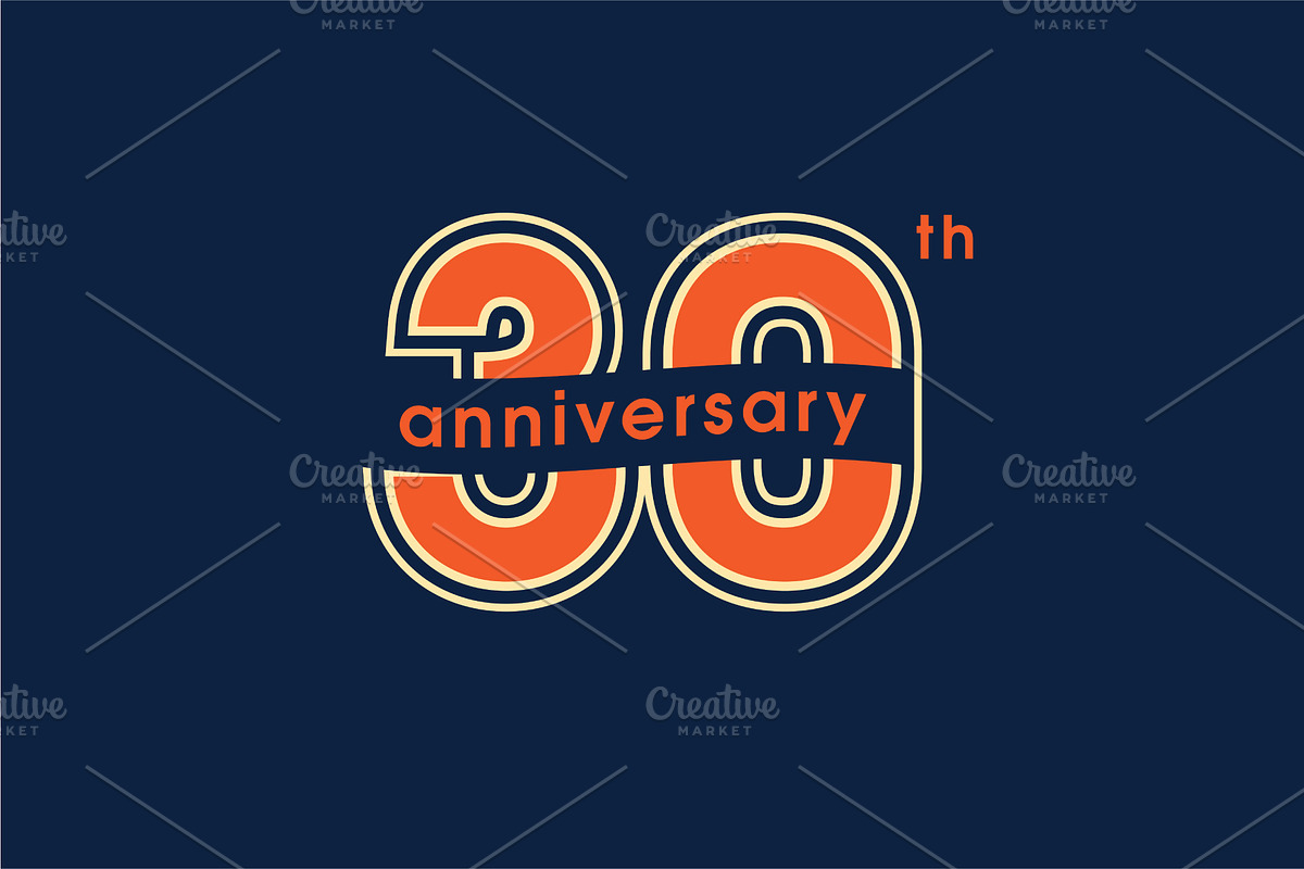 30 years anniversary vector logo in Illustrations - product preview 8