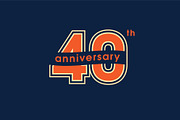 40 years anniversary vector logo, ic