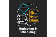 Budgeting & scheduling chalk icon
