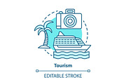 Tourism blue concept icon