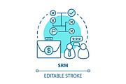 SRM blue concept icon