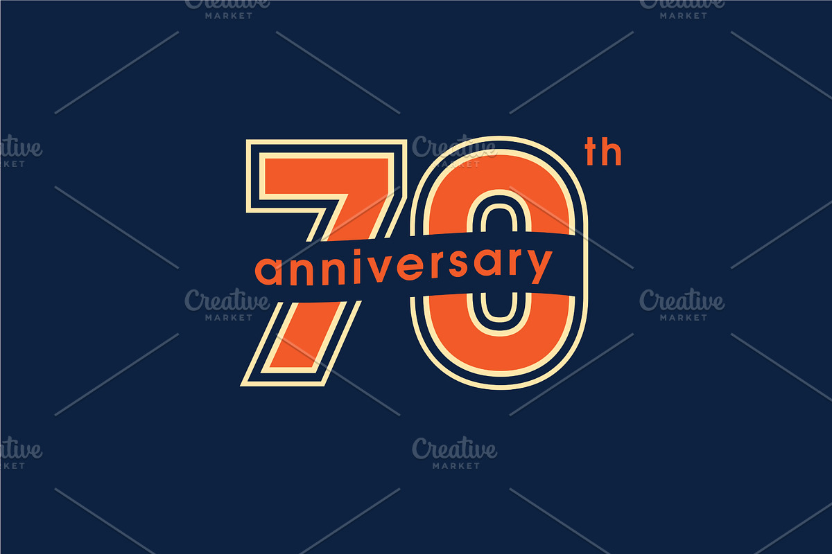 70 years anniversary vector logo in Illustrations - product preview 8
