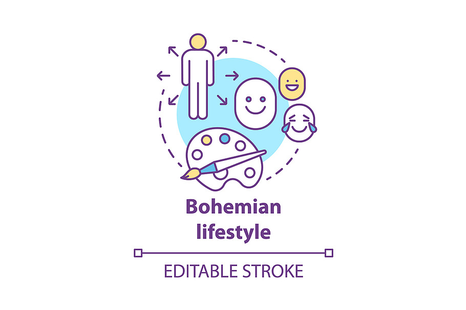 Bohemian lifestyle concept icon