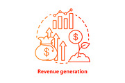 Revenue generation red concept icon