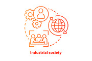 Industrial society red concept icon
