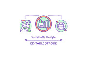 Sustainable lifestyle concept icon