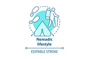 Nomadic lifestyle blue concept icon