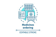 Medicines ordering app concept icon