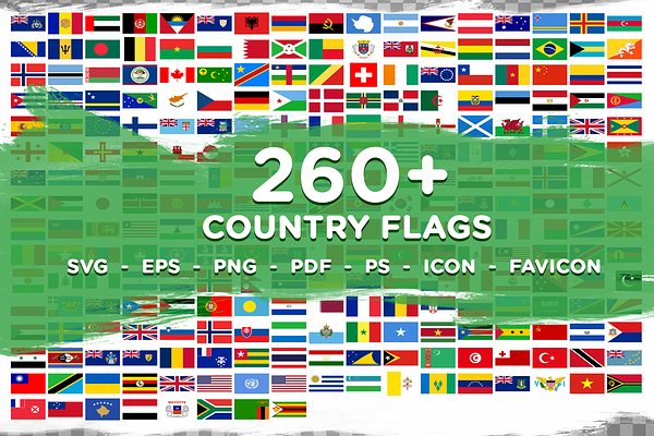 260+ All Country Flags SVG Bundle