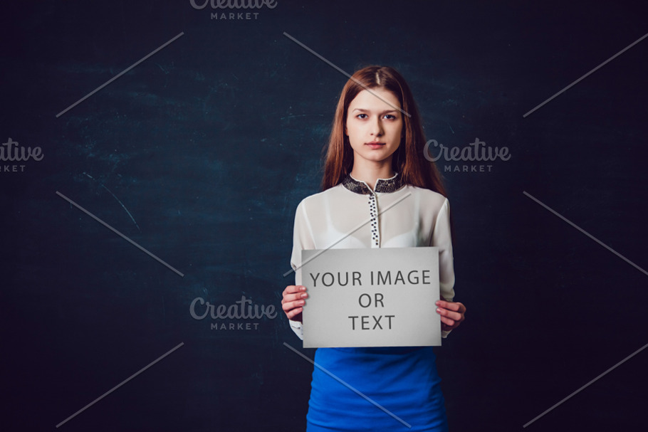 Girls with Poster Mock-Up in Print Mockups - product preview 8