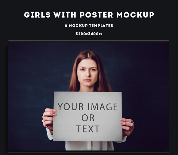 Girls with Poster Mock-Up in Print Mockups - product preview 5
