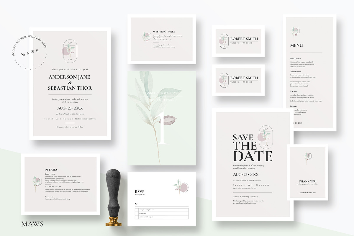 Modern Artistic Wedding Suite in Wedding Templates - product preview 8