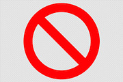 Isolated red Not Allowed sign