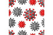 Seamless pattern with coronavirus