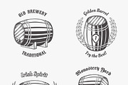 Set of vintage badge for beer house