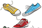 Sport shoes or sneakers icons