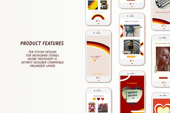 Retro 70s Instastories Template in Instagram Templates - product preview 3