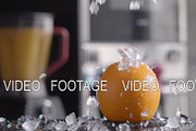Orange and ice for refreshing drink