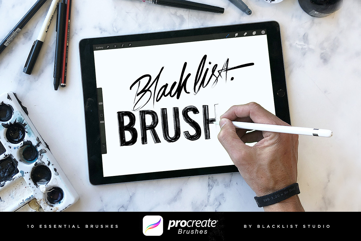 PROCREATE BLACKLIST BRUSHES PACK in Add-Ons - product preview 8