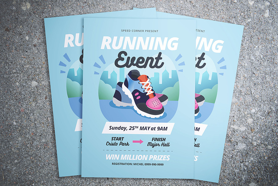 Running Event Flyer in Flyer Templates - product preview 8