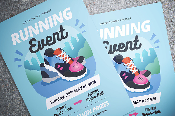 Running Event Flyer in Flyer Templates - product preview 1
