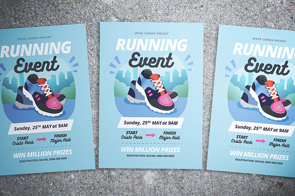 Running Event Flyer in Flyer Templates - product preview 2