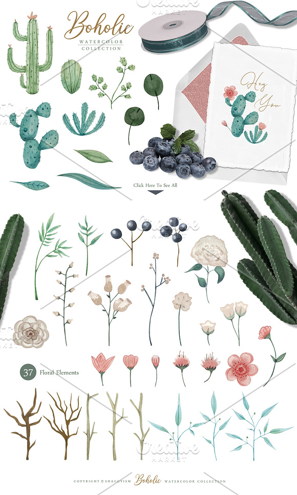Boholic Watercolor Collection in Illustrations - product preview 1