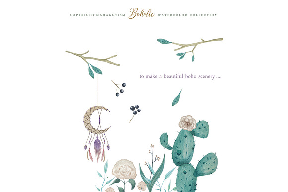 Boholic Watercolor Collection in Illustrations - product preview 4
