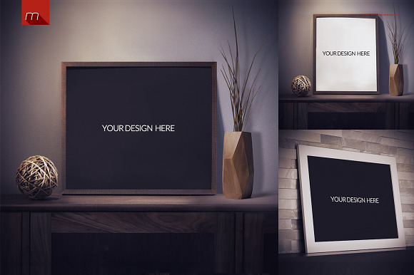 6 Modern Picture Frames Mock-up in Print Mockups - product preview 2