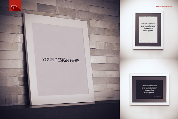 6 Modern Picture Frames Mock-up in Print Mockups - product preview 3