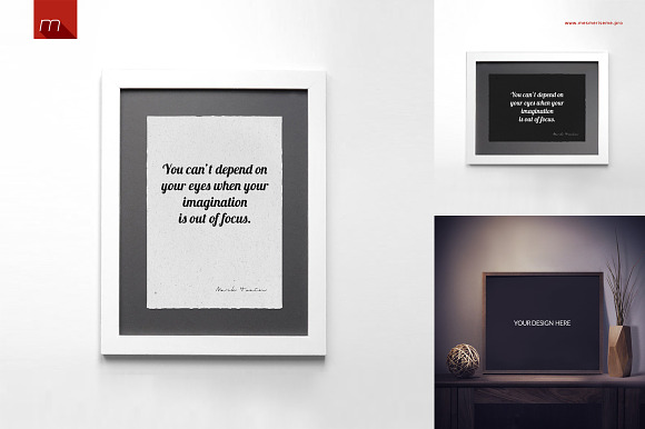 6 Modern Picture Frames Mock-up in Print Mockups - product preview 4