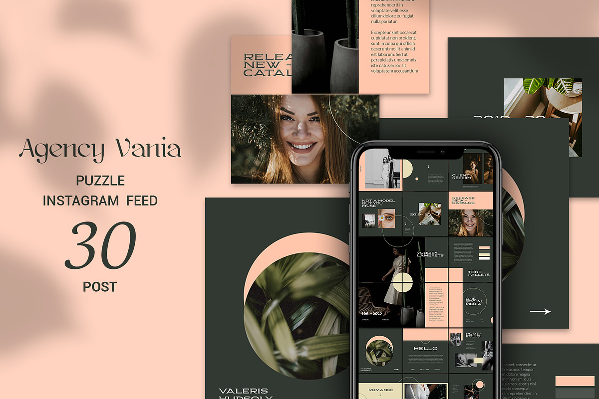Agency Vania Puzzle Instagram Feed in Instagram Templates - product preview 8