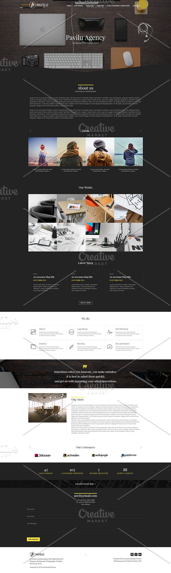 Pavilu - One Page MultiPurpose theme in WordPress Landing Page Themes - product preview 1