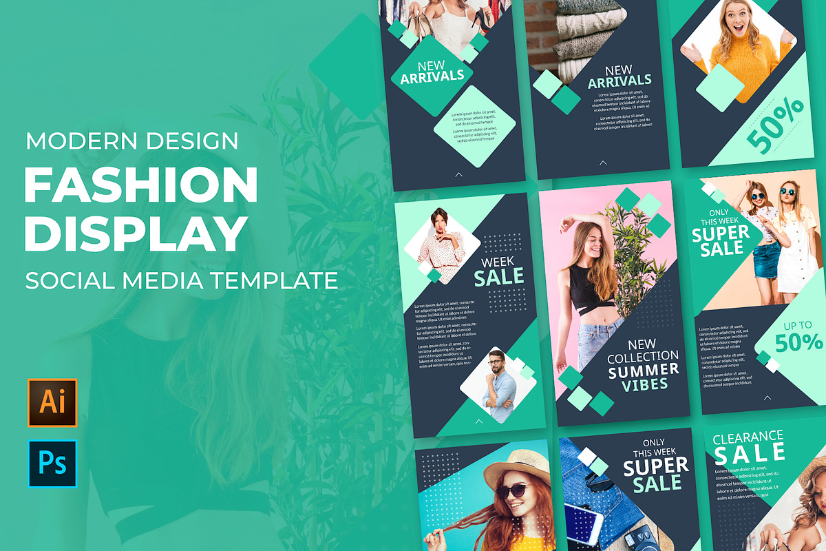 Fashion Social Media Posts in Social Media Templates - product preview 8