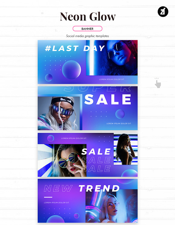 Neon glow social media graphic in Instagram Templates - product preview 8