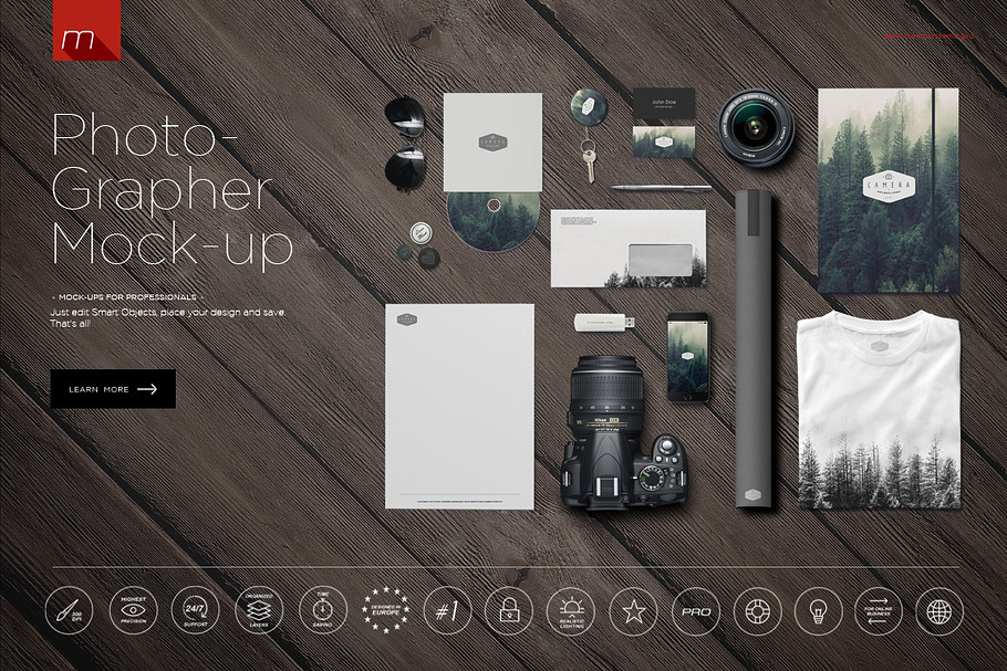 Photographer Identity Mock-up in Branding Mockups - product preview 8