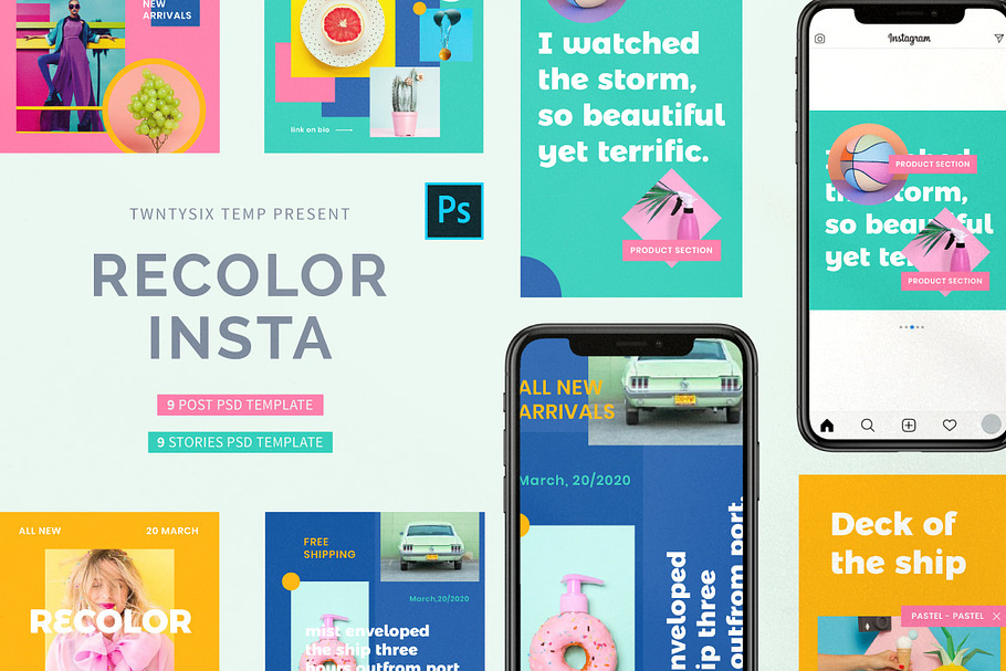 Recolor Instagram Post & Stories in Instagram Templates - product preview 8