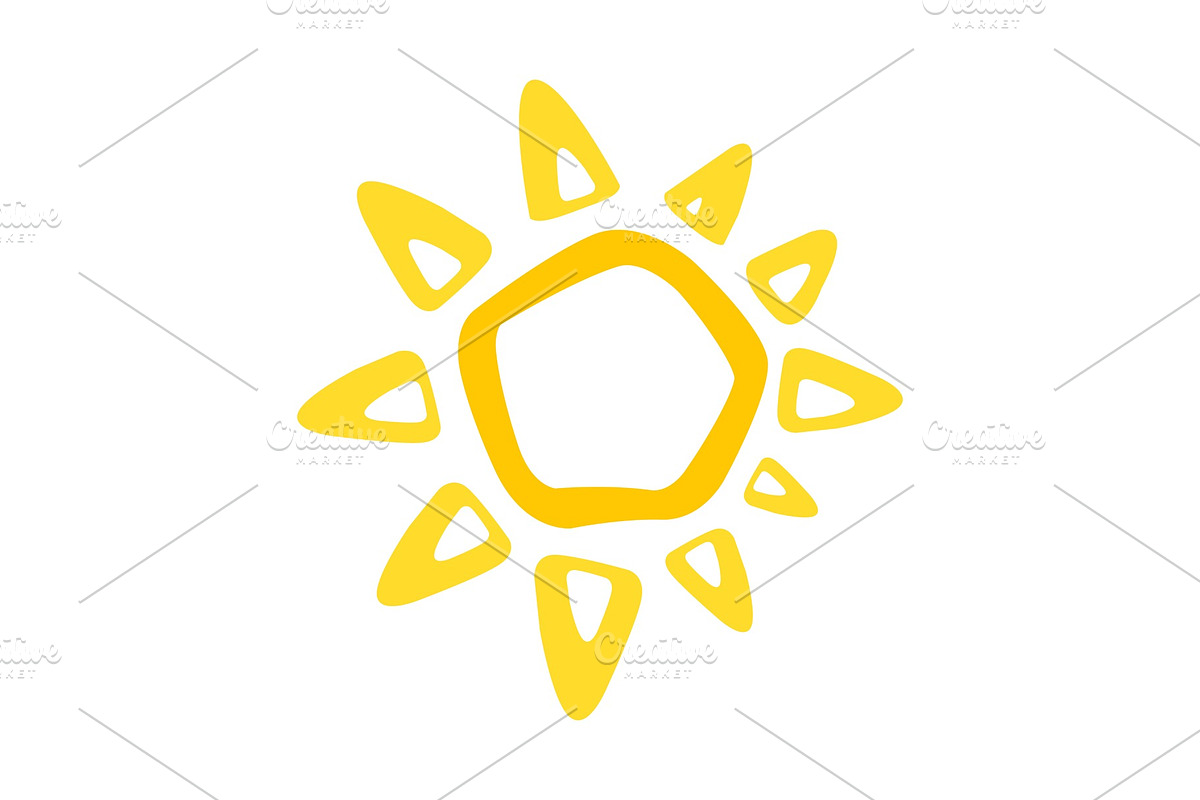 Cute funny sun icon. Bright in Objects - product preview 8